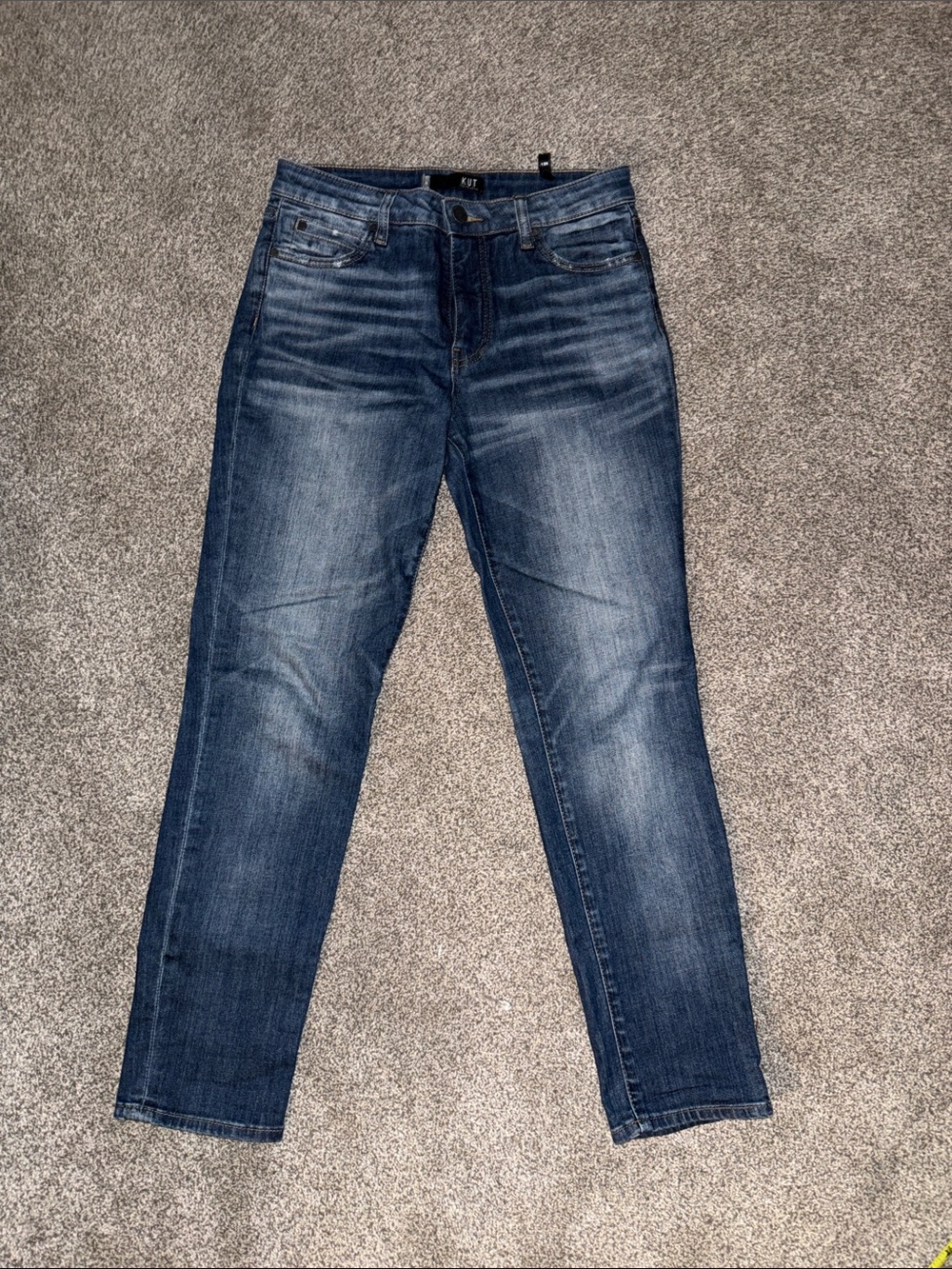 Kut from the Kloth Straight Leg Jeans in Dark Blue Wash